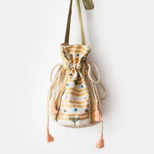 Embroidered Neeta Pouch Bag, Organic Cotton